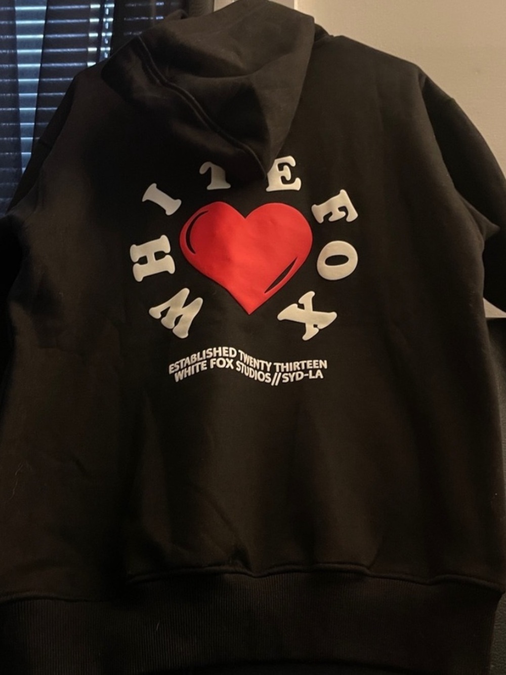 White Fox We Don’t Talk Anymore Black Overszd Hoodie  Logo Sz XXS/XS NWT SOLDOUT